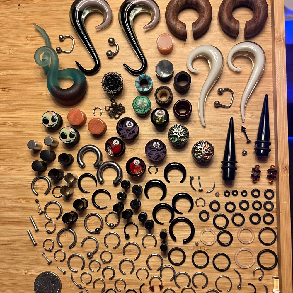 Gauges Earrings Lot Variety of Colors & Sizes